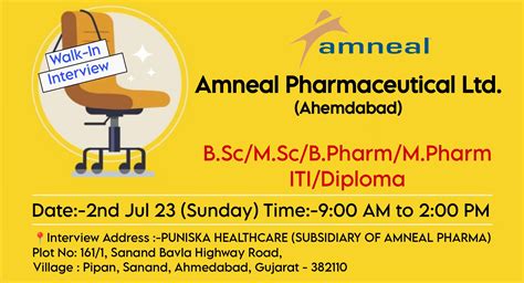 Amneal Pharmaceutical Walk In Interview On 2nd July 2023 For Bscmsc
