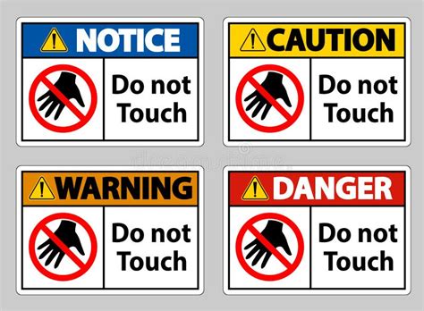 Do Not Touch And Please Do Not Touch Sign Stock Vector Illustration