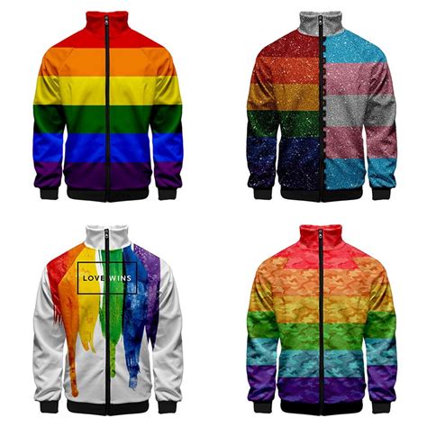 Lgbt Pride Stand Collar Jacket Various Designs Queerks