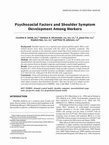 Pdf Psychosocial Factors And Shoulder Symptom Development Among Workers
