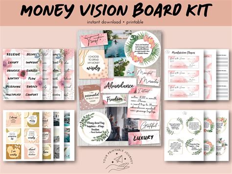 Money Vision Board Kit Money Manifestation Dream Board Etsy Australia