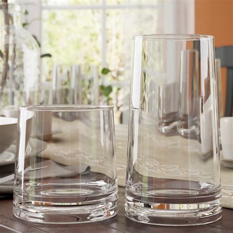 Glassware And Drinkware Tall Highball Glasses Set Of 4 Ultra Fine Crystal Textured Glass Designer