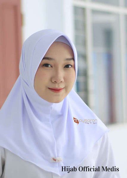 Jual Hijab Jilbab Medis Perawat Dokter Standar Pendek Putih Bersih