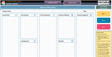 Business Model Canvas Excel Template Lean Canvas Dashboard Ph