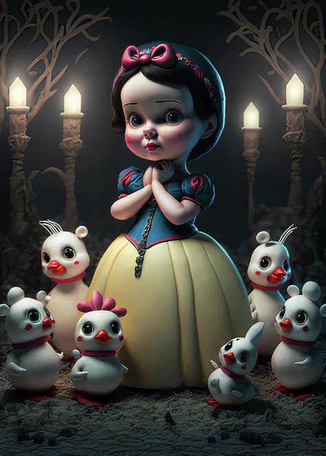 Snow White And The Seven Digital Art By Martina Ovsak Pixels