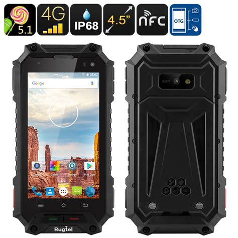 Rugtel X10 45 Inch 4g Rugged Smartphone Ip68 Waterproof Nfc Quad
