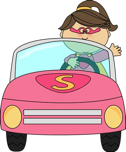 Superhero Girl Driving A Car Clip Art Superhero Girl Driving A Car Image