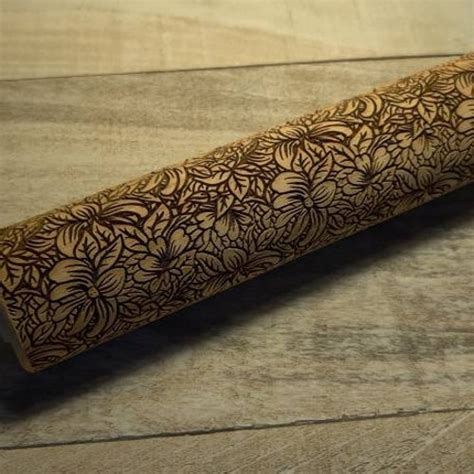 Embossed Floral 3 Rolling Pin For Baking Pottery Use On Etsy