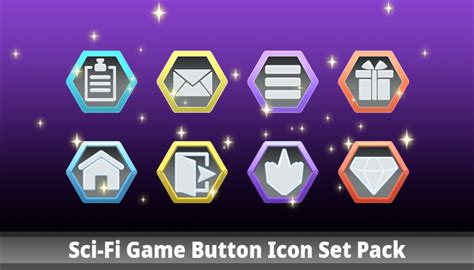 Sci Fi Game Button Icon Set Pack Gamedev Market All Icon Icon Set