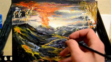 Volcano Volcano Painting Images