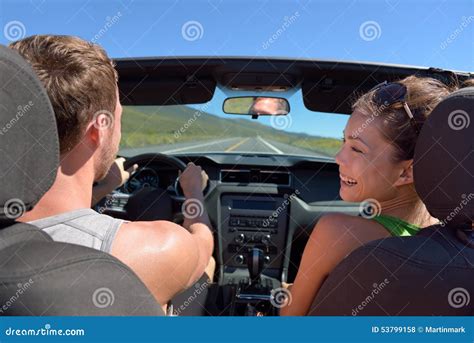 Couple Driving Car On Road Trip Travel Vacation Stock Photo Image Of