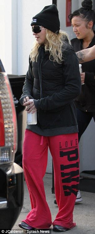 Madonna Steps Out In Comme Des Fdown Beanie After Pilates Session
