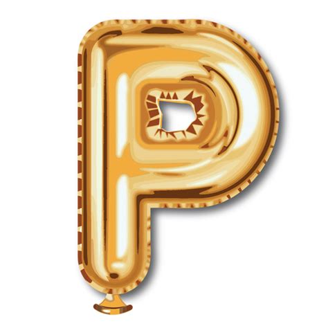 Golden Letter Balloon Alphabet P Graphic Transparent Png And Svg Vector