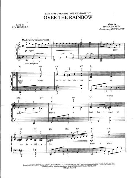 Jazz piano transcriptions archive my sheet music transcriptions. Kids From Fame Media: Somewhere Over the Rainbow - Sheet Music