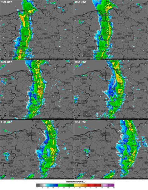 In the same way that radar colors make it easy to spot an existing storm, shapes make it easy to classify a storm into its severity type. Figure A3. DWD radar reflectivity (dBZ) composite images ...