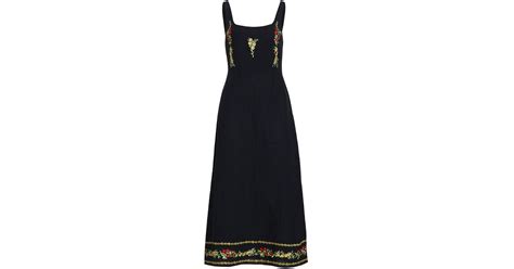 Rixo London Benedict Embroidered Maxi Dress In Black Lyst