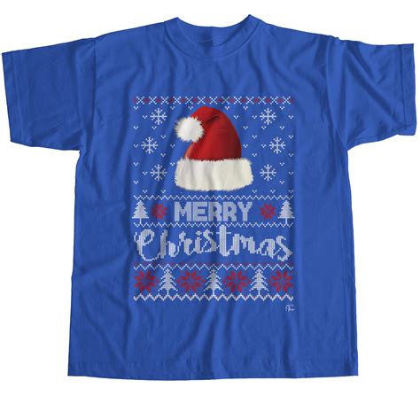 1tee Mens Merry Christmas Santa Hat Christmas Tree T Shirt Ebay