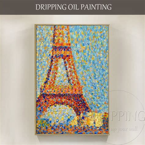 Special Design Hand Painted The Eiffel Tower Oil Painting On Canvas