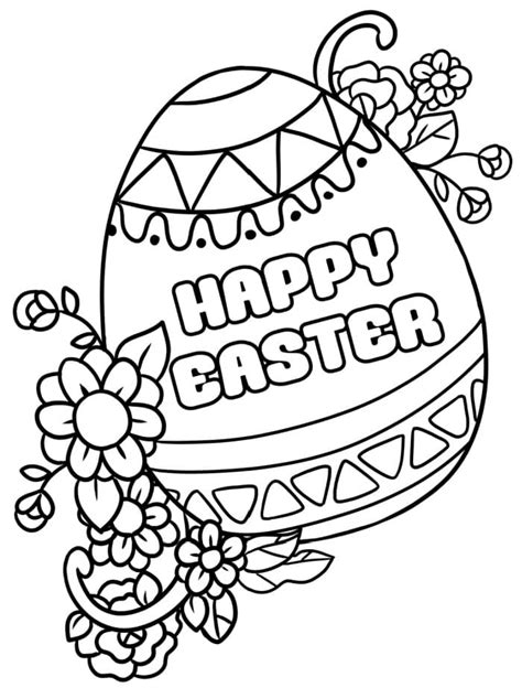 Happy Easter Coloring Page