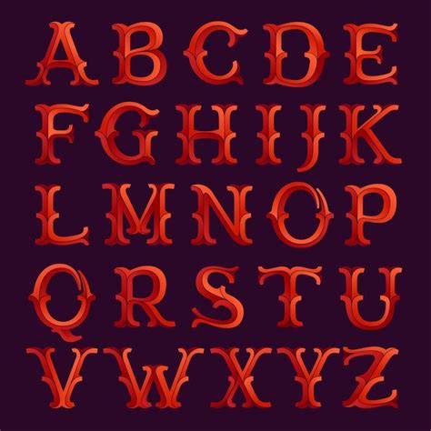 Premium Vector Elegant Retro Style Faceted Red Font Vintage Typeface