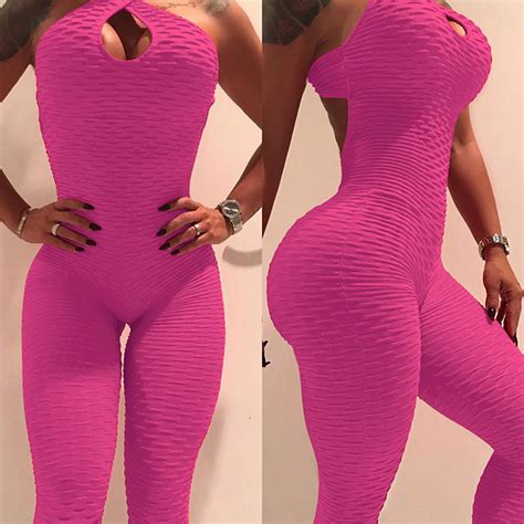 New Solid Color Jacquard Workout Backless Jumpsuit High Waist Leggings