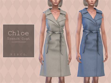 Chloe Trench Coat Sleeveless By Pipco At Tsr Sims 4 Updates