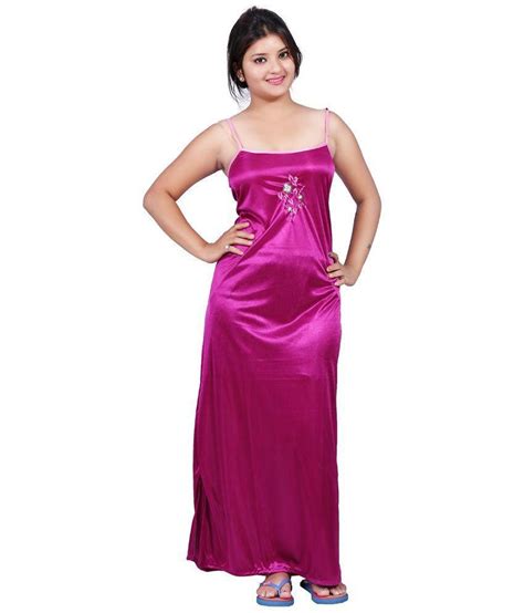 Buy Mahaarani Pink Satin Nighty And Night Gowns Online At Best Prices In
