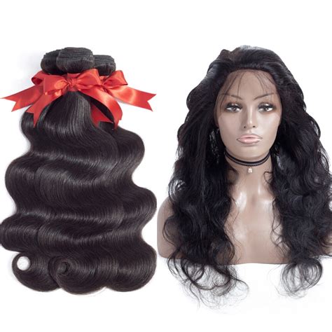 Body Wave 360 Lace Frontal Closure With Bundle Malaysian Hair 3 Bundles