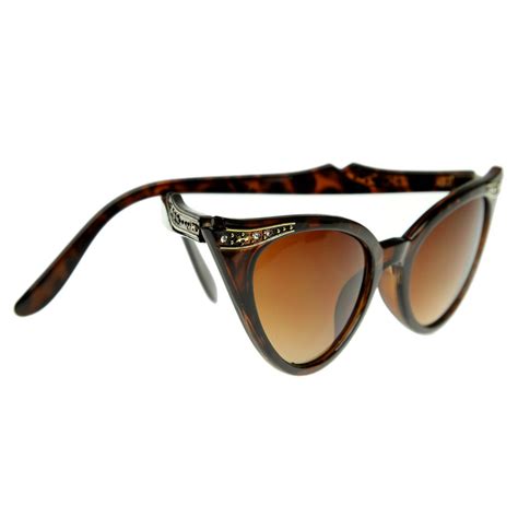1950s Vintage Womens Rhinestone Cat Eye Sunglasses Zerouv