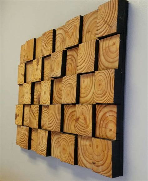 Wood Wall Art Wood Wall Mosaic Reclaimed Wood Art Wood Block Art