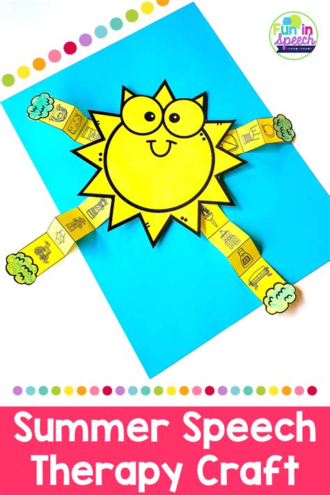 Summer Speech And Language Craft With A Sunshine Theme Speech Therapy