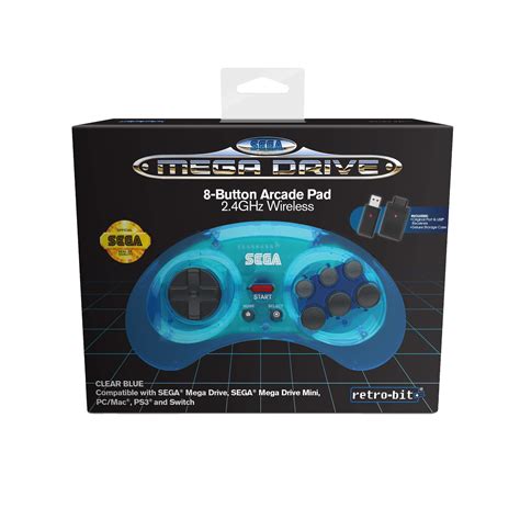 Buy Retro Bit Official Sega Mega Drive 8 Button 24ghz Wireless Arcade