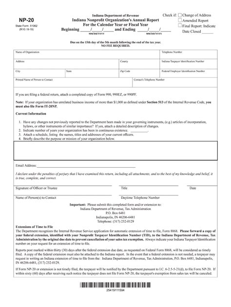 Np 20 Indiana Form Fill Out And Sign Online Dochub
