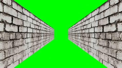 Bricks Wall In Green Screen Free Stock Footage Youtube