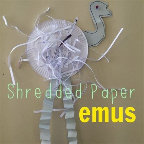 We have a few items that i bring out mostly on. Australia Craft - Shredded Paper Plate Emu craft ...