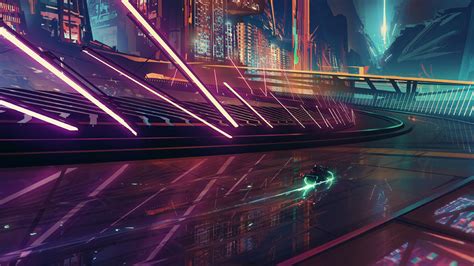 2560x1440 On My Way Neon Rider Scifi 1440p Resolution Hd 4k Wallpapers