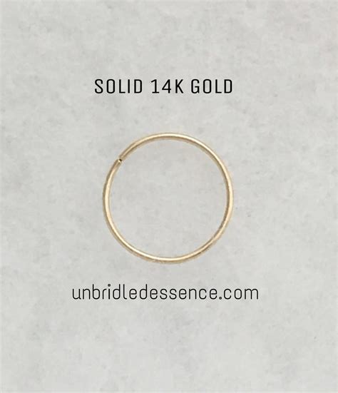 Solid 14k Rose Gold Conch Hoop Piercing Earring 16 24 Gauge Etsy