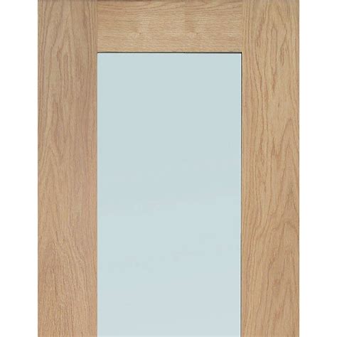 Suffolk Exterior Flush Oak Door And Frame Set One Side Screen Fros