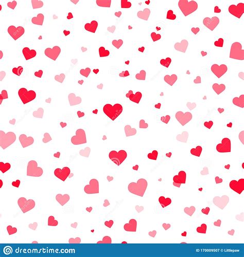 Hearts Romantic Seamless Pattern Background Cute