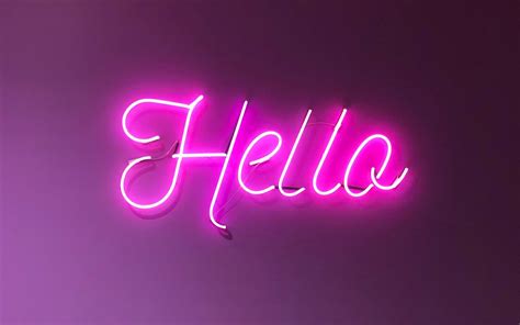 Download Wallpaper 1280x800 Hello Inscription Neon