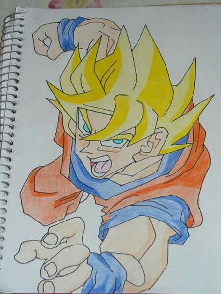 Drawing dragonball z characters is always fun. A colored pencil drawing of SSJ Goku from Dragonball Z ...