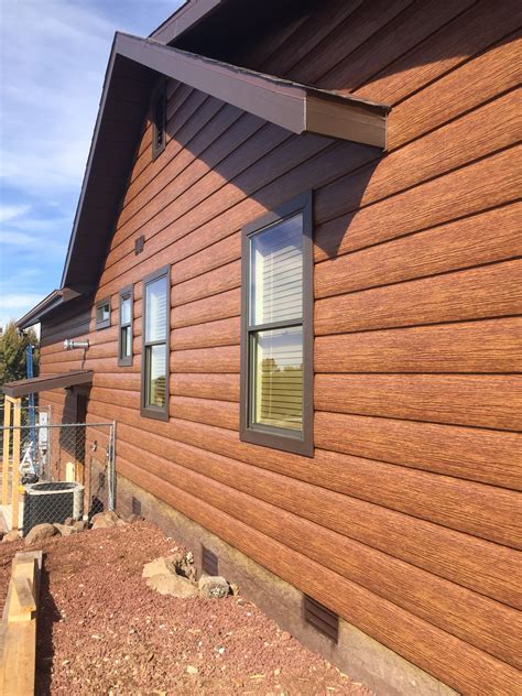 Log homes, log cabins, and log siding have been popular looks and styles for decades. Red Cedar Cabin Siding | Maintenance Free Log Siding | Log ...