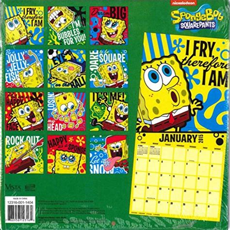 1 X Spongebob Squarepants 2015 16 Month Wall Calendar Buy Online In