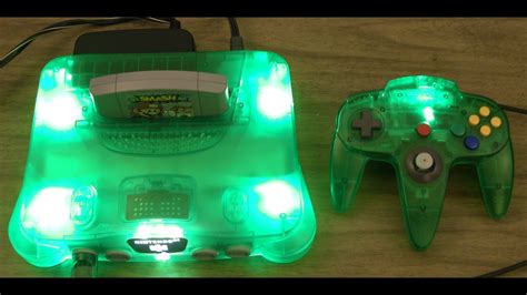 N64 Nintendo Led Modded Translucent Green Console Youtube