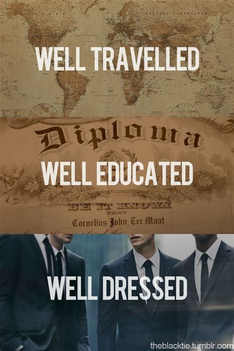 Well Educated Well Traveled Well Traveled Well Educated Well Dressed My Personality