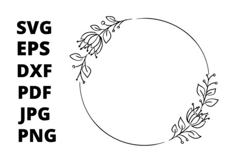 Frame Floral Circle Svg File For Cricut Graphic By Designora · Creative