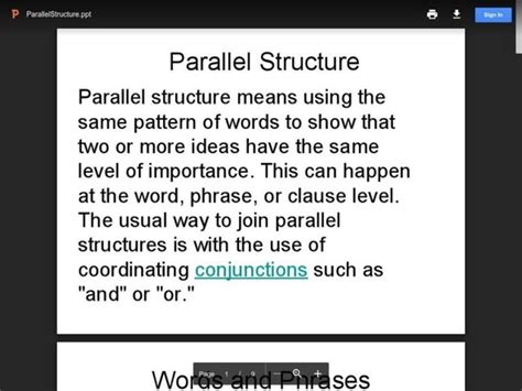 Parallel Structure Ppt For 9th 12th Grade Lesson Planet