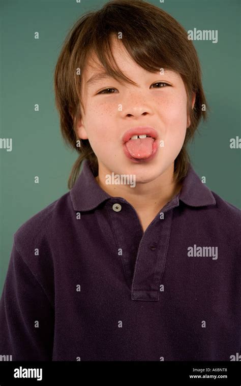 Portrait Of Asian Boy Making A Silly Face Stock Photo Alamy