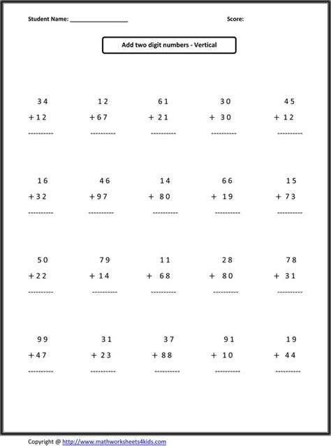 Free grade 3 math worksheets. Math Worksheets For 2nd Graders | go to top place value ...