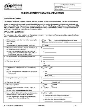 Manage your employees' unemployment claims. 2014 Form CA DE 1101ID Fill Online, Printable, Fillable, Blank - pdfFiller
